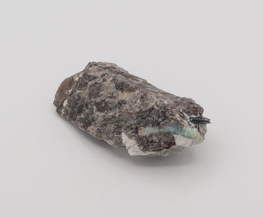 Aquamarine with Mica and Feldspar on Smoky Quartz