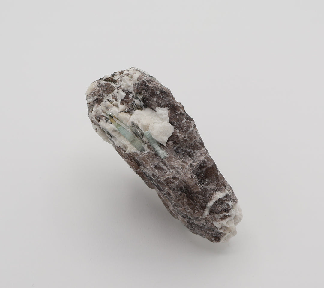 Bi-Colour Beryl with Mica on Smoky Quartz and Feldspar