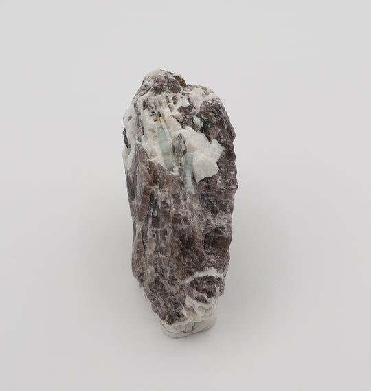 Bi-Colour Beryl with Mica on Smoky Quartz and Feldspar