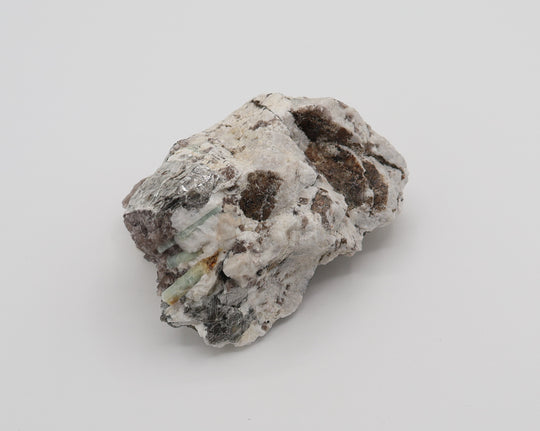 Beryl Cluster with Mica on Smoky Quartz and Feldspar