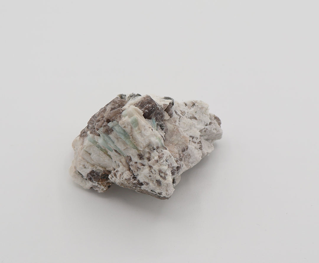 Beryl Cluster with Mica on Smoky Quartz and Feldspar