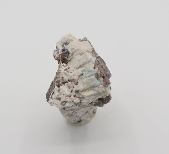 Beryl Cluster with Mica on Smoky Quartz and Feldspar