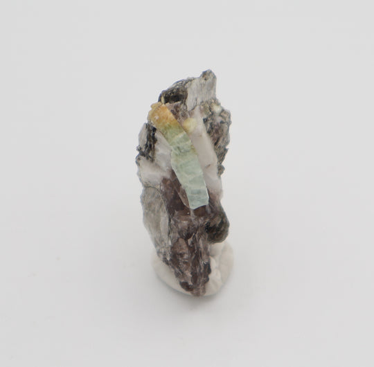 Bi-Colour Beryl with Mica on Smoky Quartz and Feldspar