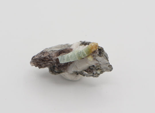 Bi-Colour Beryl with Mica on Smoky Quartz and Feldspar