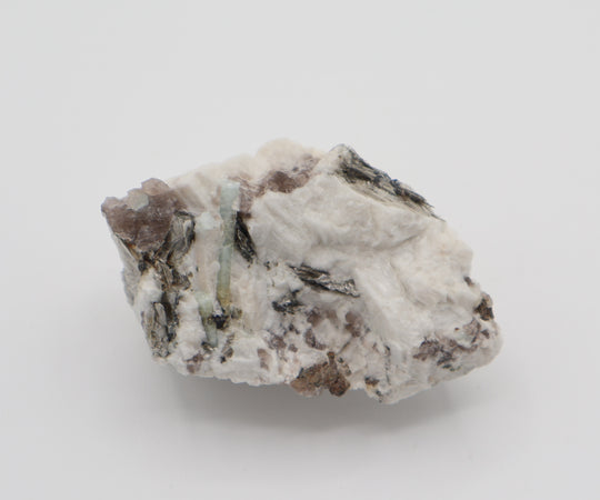 Bi-Colour Beryl with Mica on Smoky Quartz and Feldspar