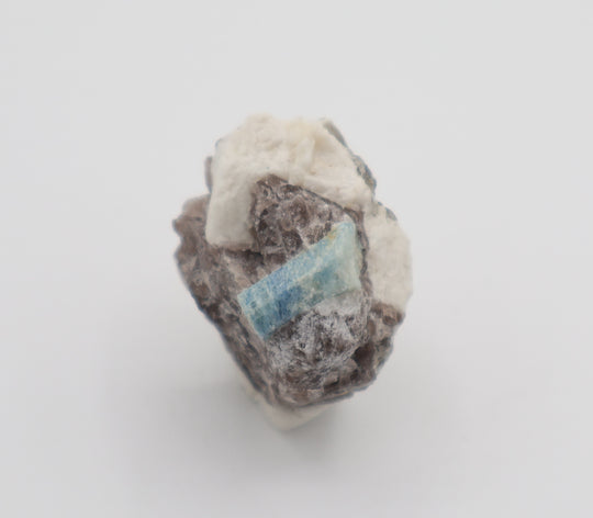 Aquamarine on Smoky Quartz and Feldspar
