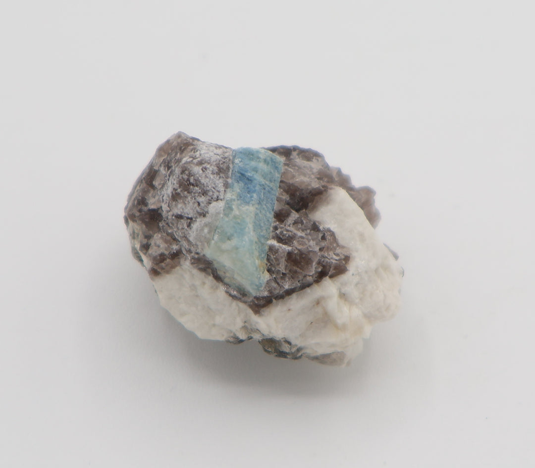 Aquamarine on Smoky Quartz and Feldspar