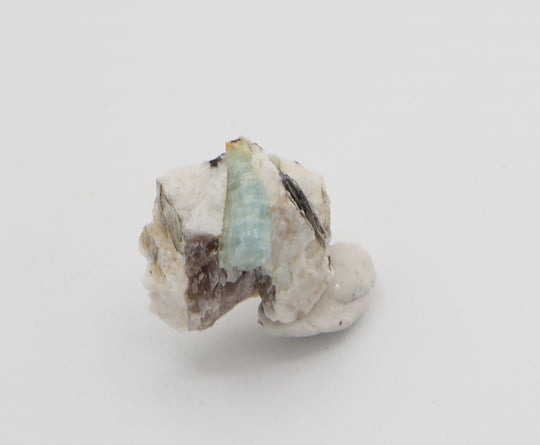 Bi-Colour Beryl with Mica on Smoky Quartz and Feldspar