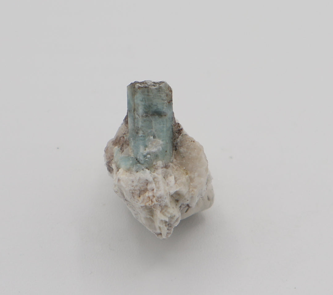 Aquamarine on Smoky Quartz and Feldspar
