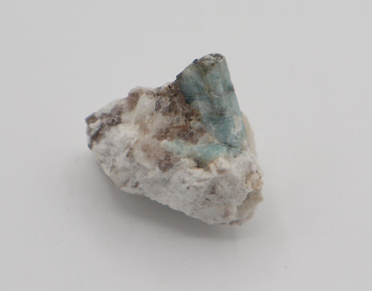 Aquamarine on Smoky Quartz and Feldspar