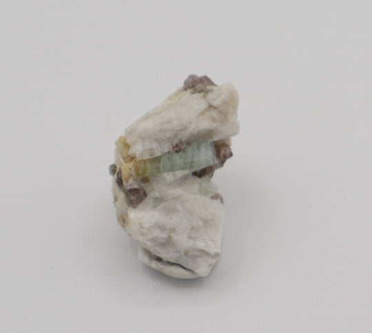 Bi-Colour Beryl on Smoky Quartz and Feldspar