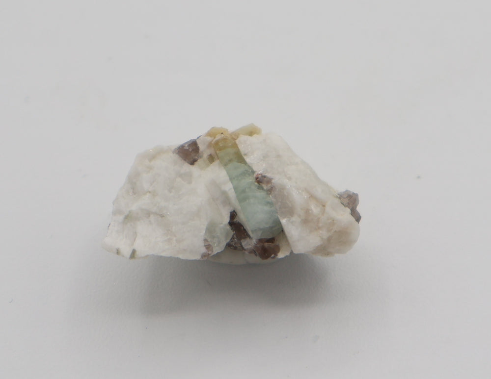 Bi-Colour Beryl on Smoky Quartz and Feldspar