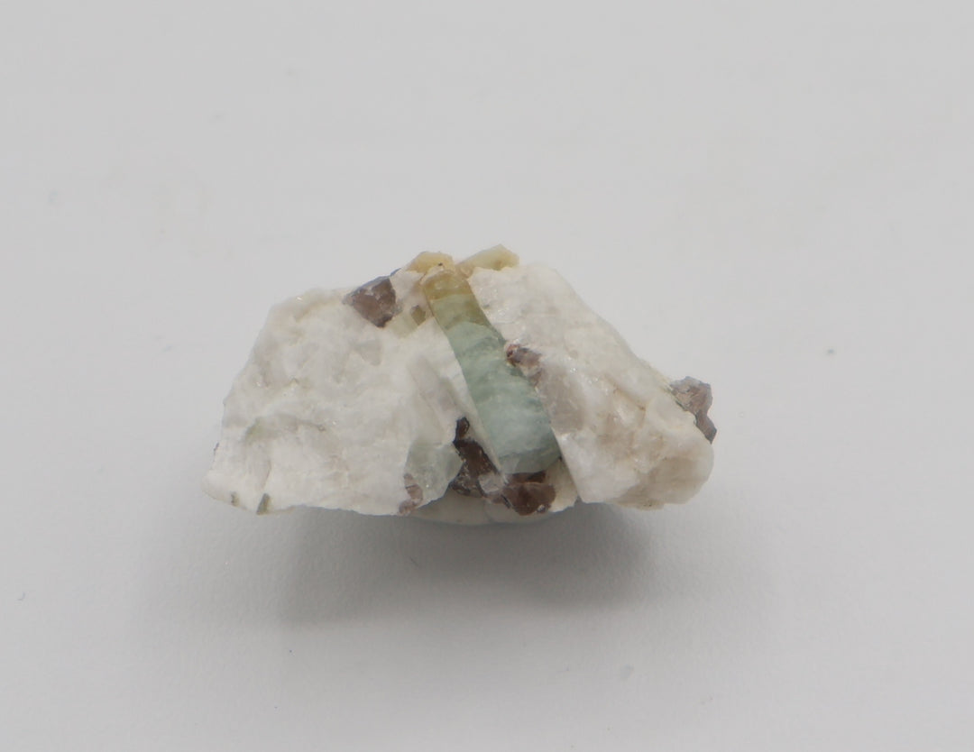 Bi-Colour Beryl on Smoky Quartz and Feldspar