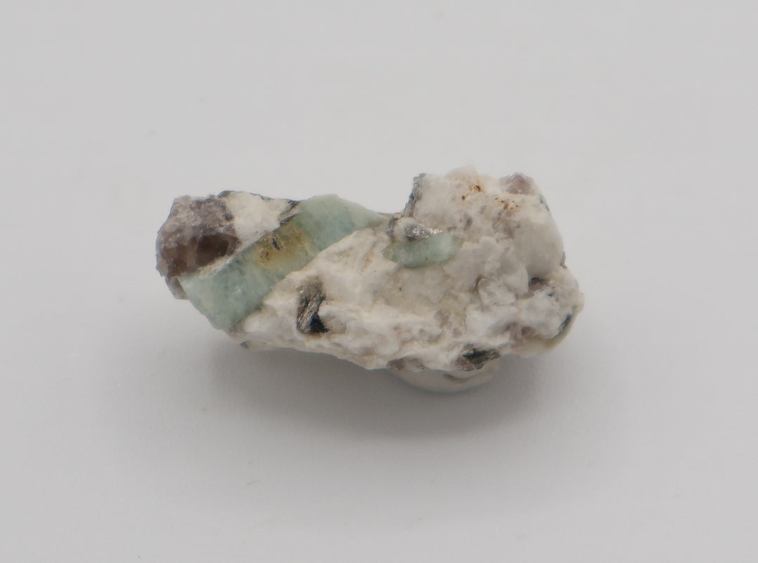 Bi-Colour Beryl with Mica on Smoky Quartz and Feldspar