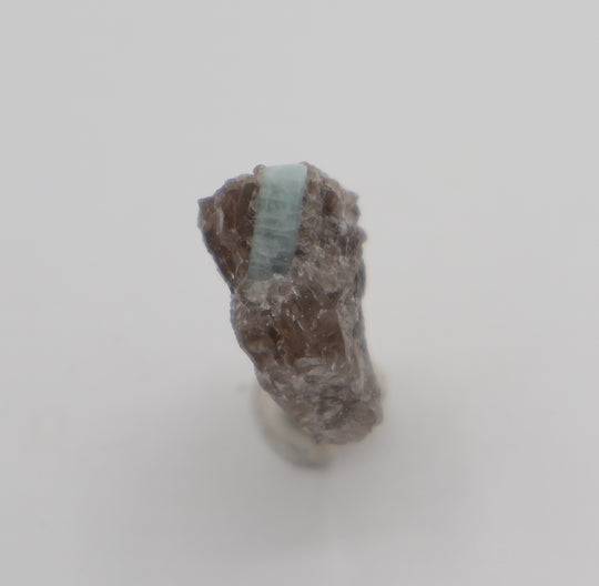 Aquamarine on Smoky Quartz