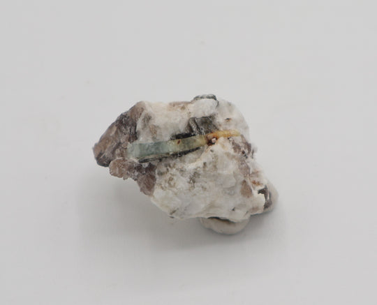 Bi-Colour Beryl with Mica on Smoky Quartz and Feldspar