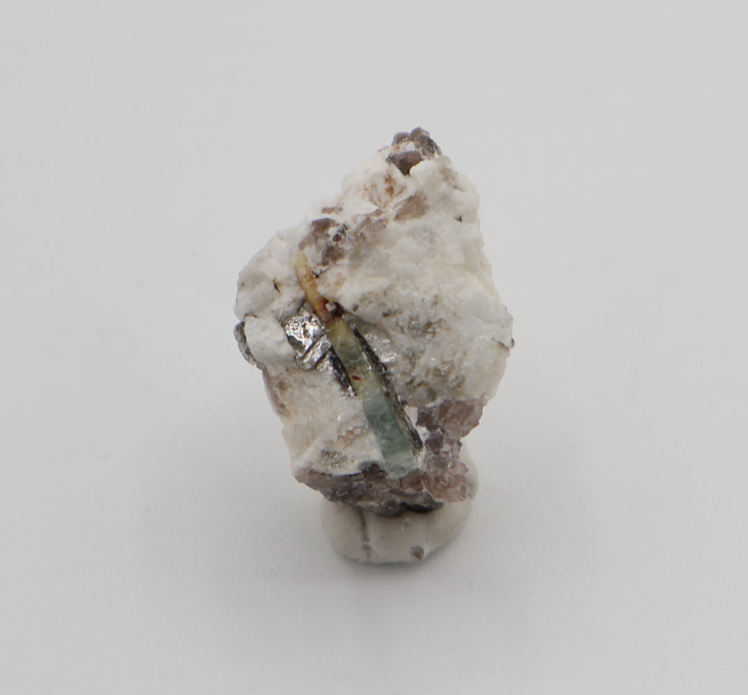Bi-Colour Beryl with Mica on Smoky Quartz and Feldspar