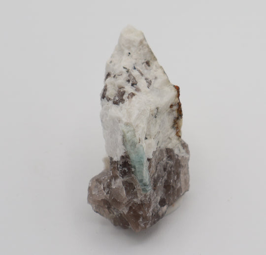 Aquamarine on Smoky Quartz and Feldspar