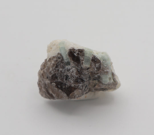 Aquamarine on Smoky Quartz and Feldspar