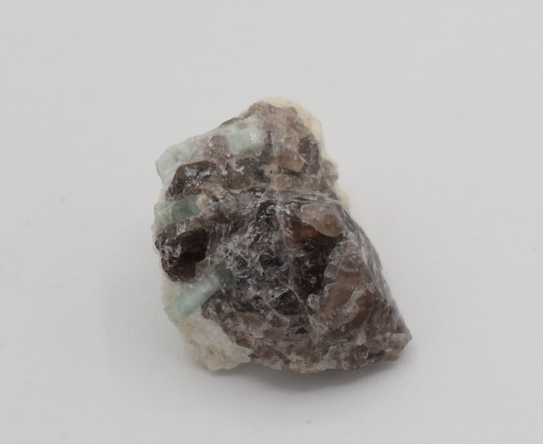 Aquamarine on Smoky Quartz and Feldspar