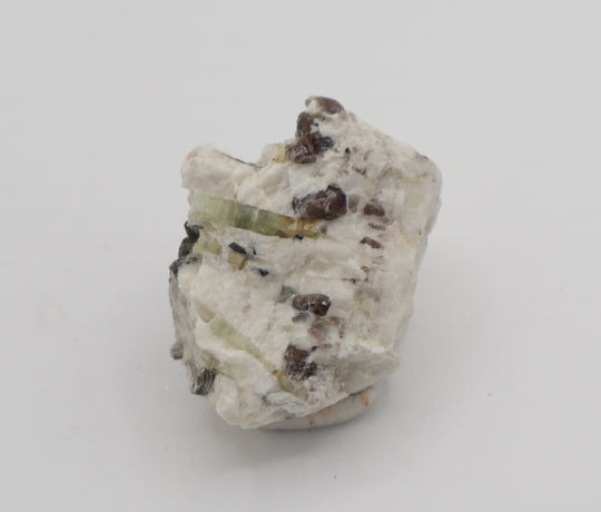 Bi-Colour Beryl with Mica with Mica on Smoky Quartz and Feldspar