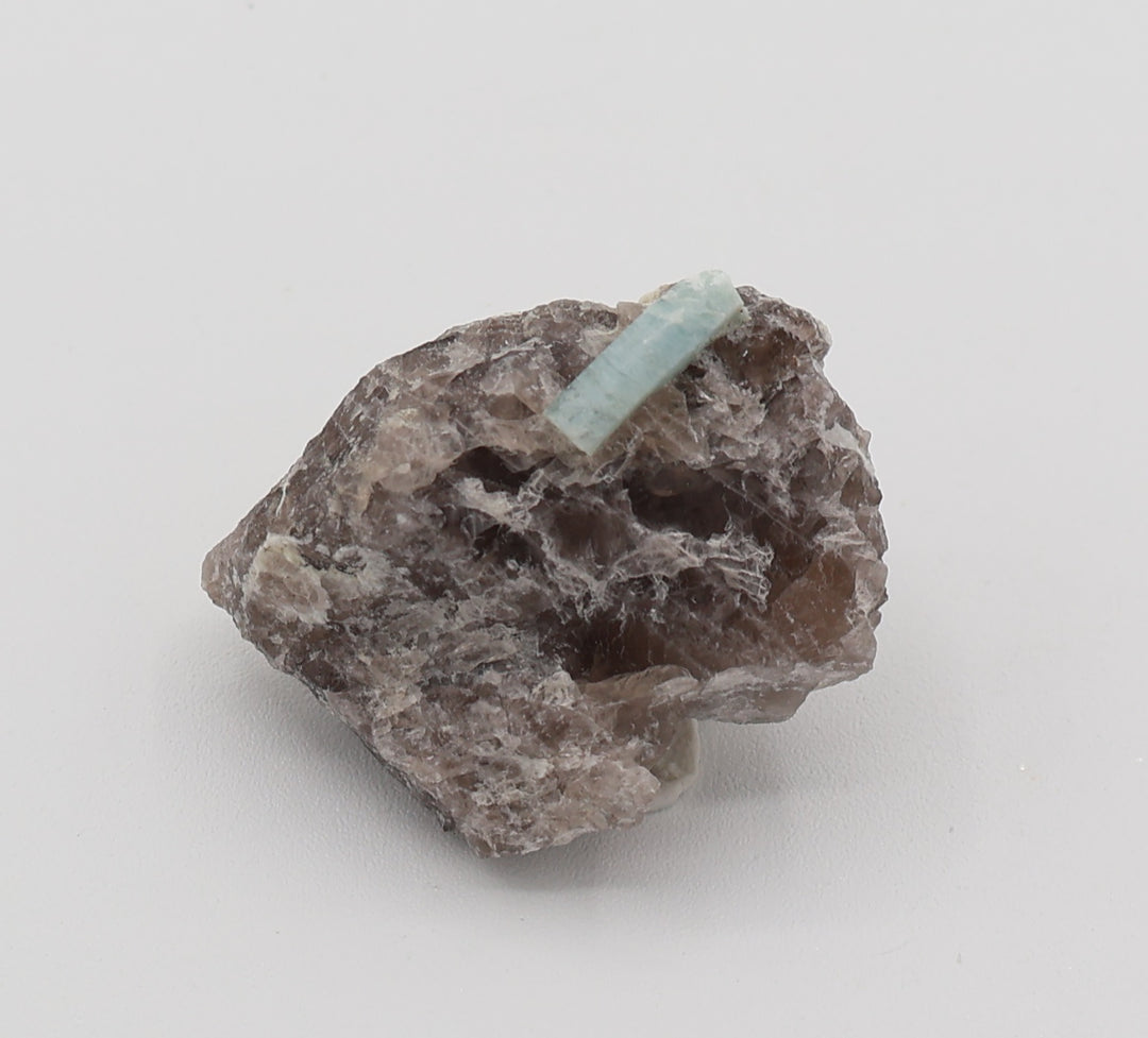 Aquamarine on Smokt Quartz