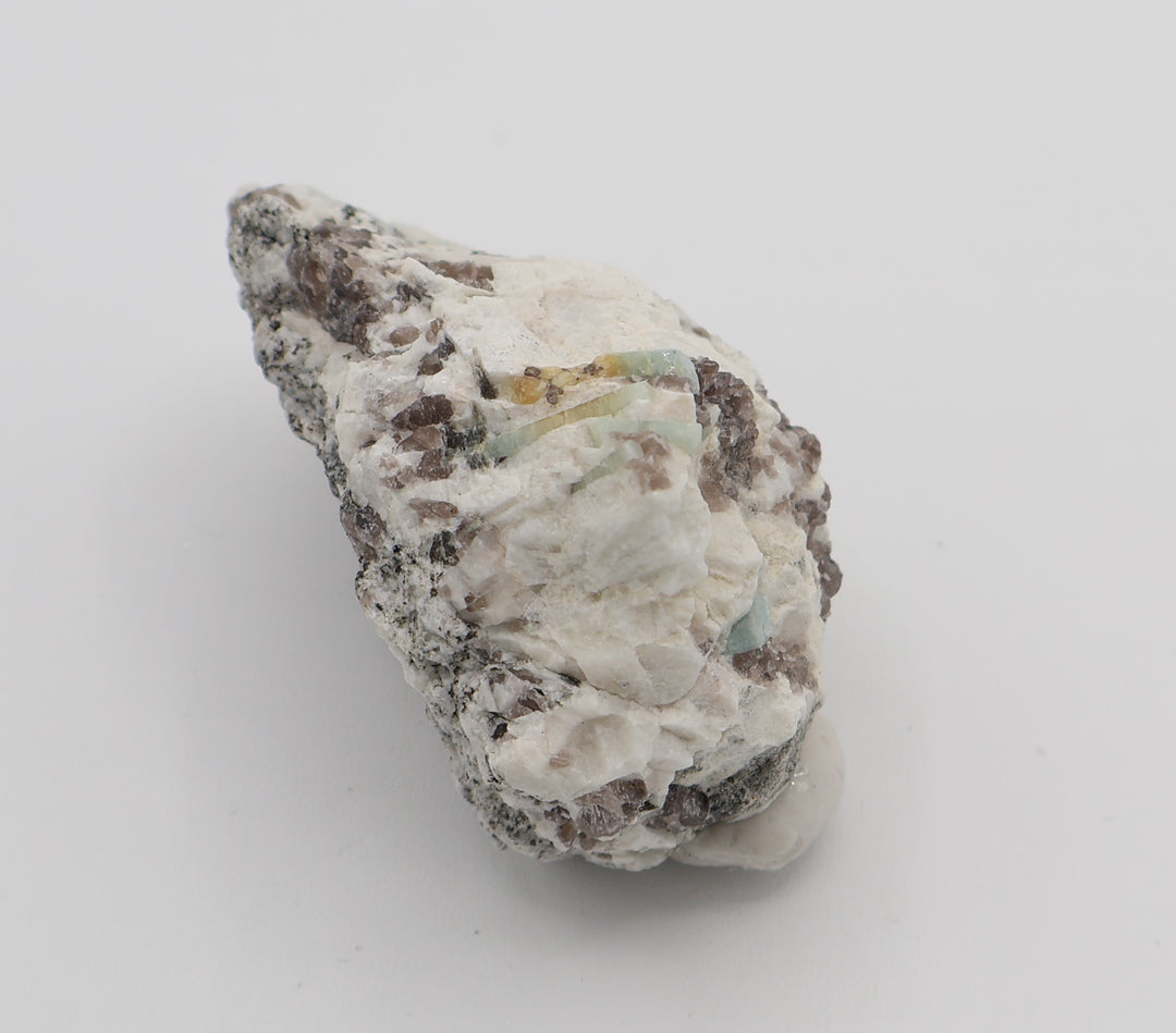 Bi-Colour Beryl with Mica on Smoky Quartz and Feldspar