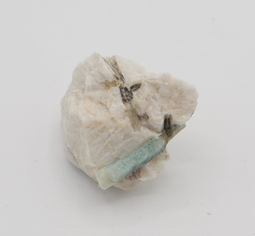 Aquamarine with Mica on Feldspar