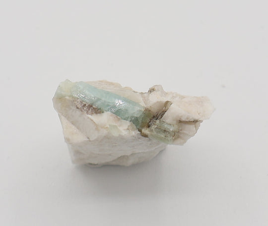Aquamarine with Mica on Feldspar
