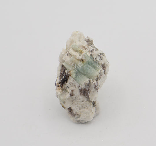 Sceptered Beryl Cluster with Mica on Smoky Quartz and Feldspar