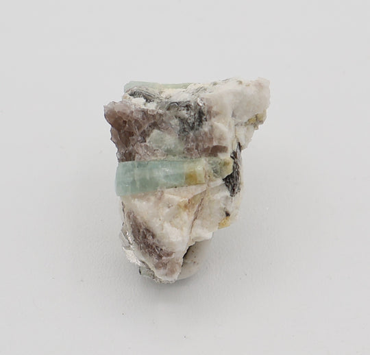 Bi-Colour Beryl with Mica on Smoky Quartz and Feldspar