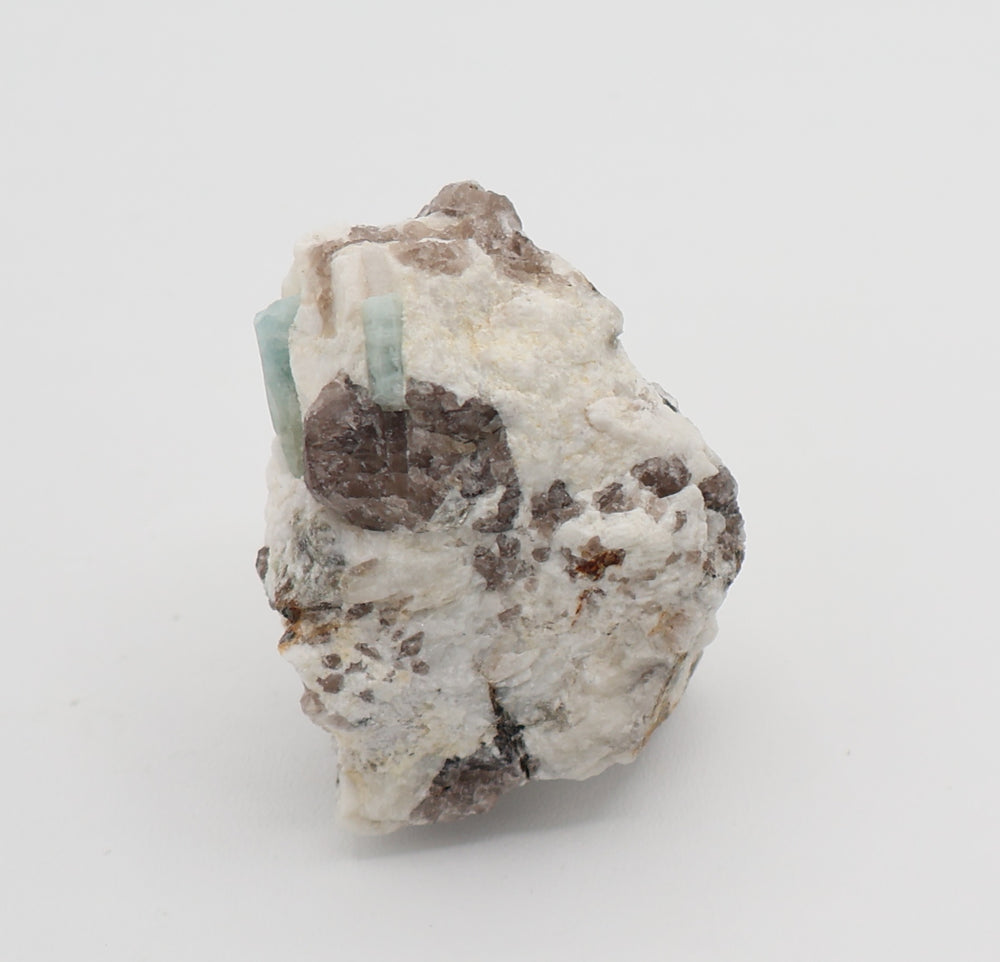 Aquamarine on Smoky Quartz and Feldspar