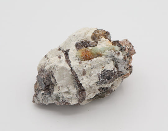 Sceptered Bi-Colour Beryl with Mica on Smoky Quartz and Feldspar