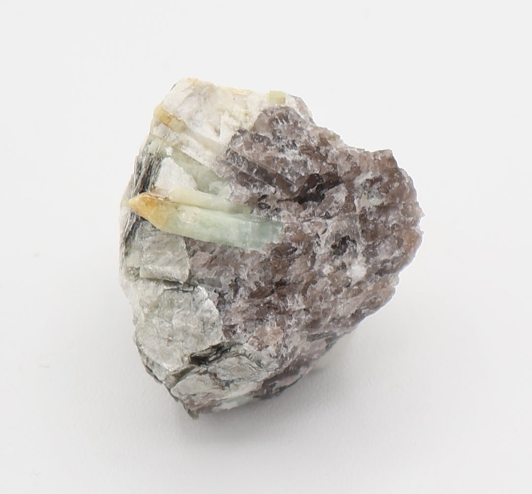 Heliodor Capped Aquamarine with Mica on Smoky Quartz and Feldspar