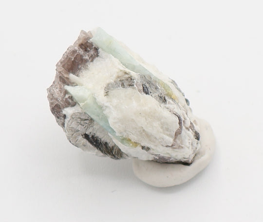 Bi-Colour Beryl with Mica on Smoky Quartz and Feldspar