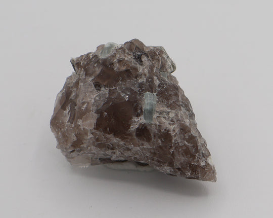 Aquamarine on Smoky Quartz